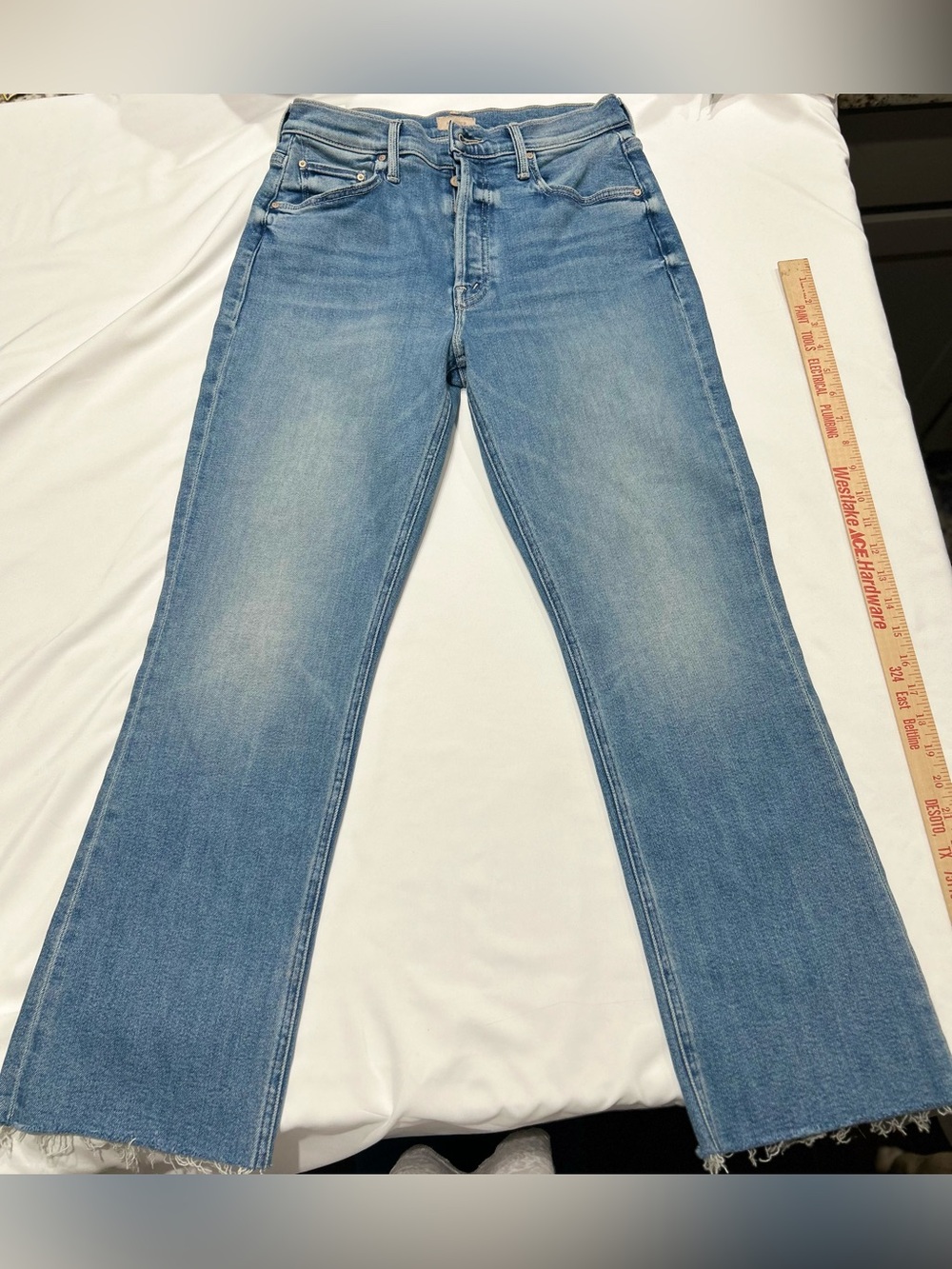 MOTHER The Tripper Ankle Fray Jeans Riding The Cliffside Button Fly Stretch 27 - Picture 9 of 13